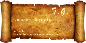 Tanczer Gergely névjegykártya